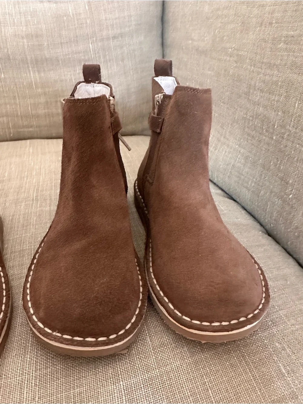 Suede Ankle Boots in Brown